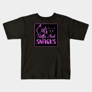 Cats, Naps And Snacks Kids T-Shirt